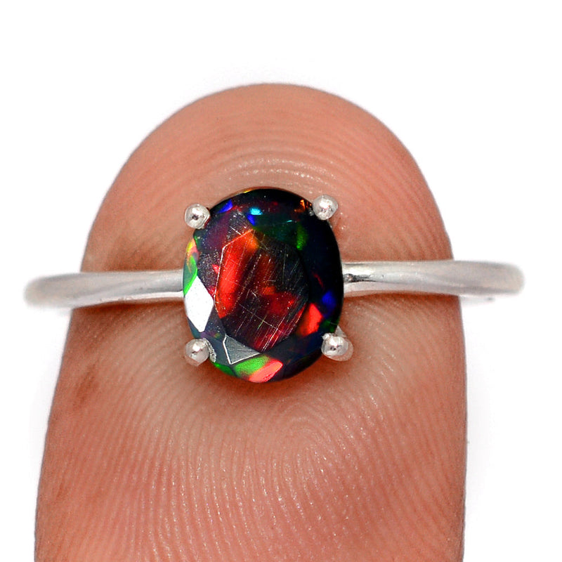 Claw - Chalama Black Opal Faceted Ring - CBFR343