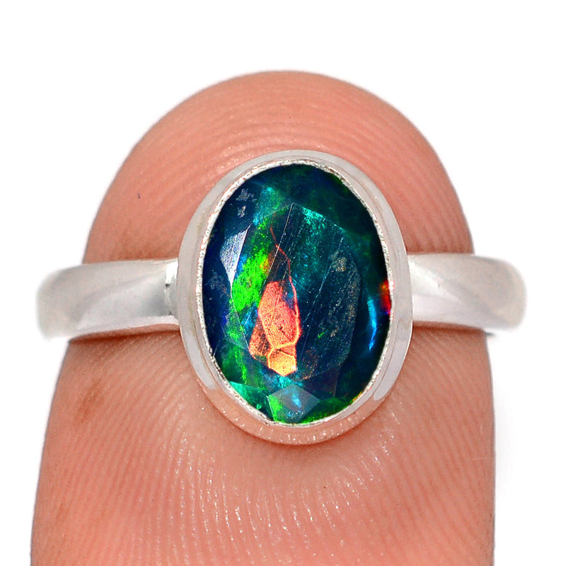 Chalama Black Opal Faceted Ring - CBFR373