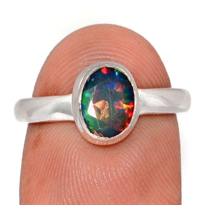 Chalama Black Opal Faceted Ring - CBFR378