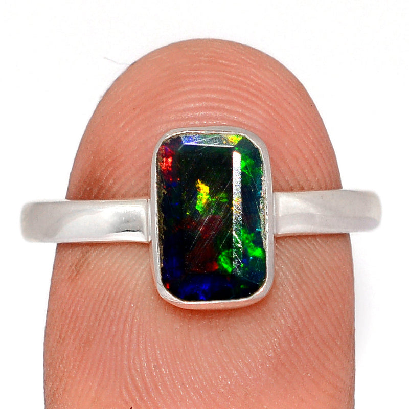 Chalama Black Opal Faceted Ring - CBFR388