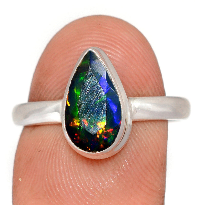 Chalama Black Opal Faceted Ring - CBFR432