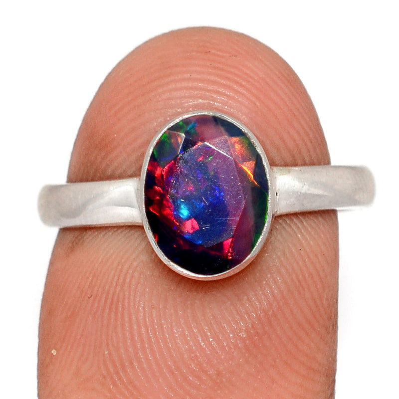 Chalama Black Opal Faceted Ring - CBFR439