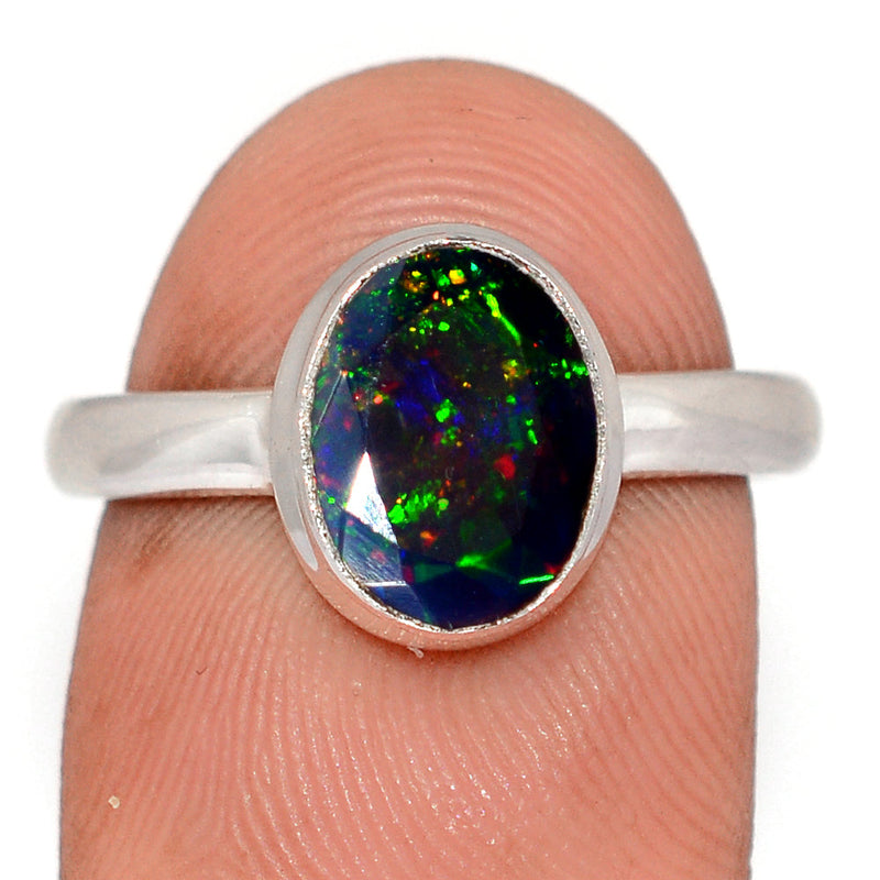 Chalama Black Opal Faceted Ring - CBFR445