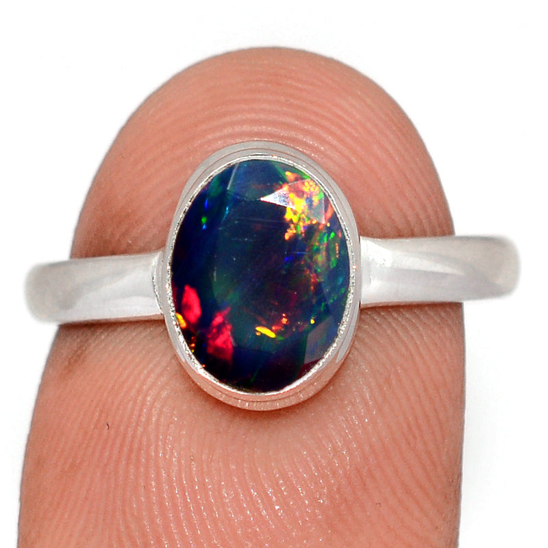 Chalama Black Opal Faceted Ring - CBFR451