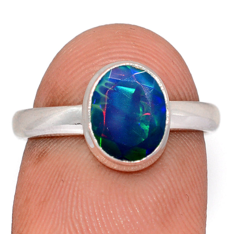Chalama Black Opal Faceted Ring - CBFR456