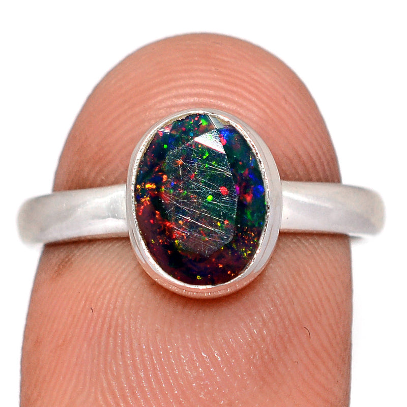 Chalama Black Opal Faceted Ring - CBFR460