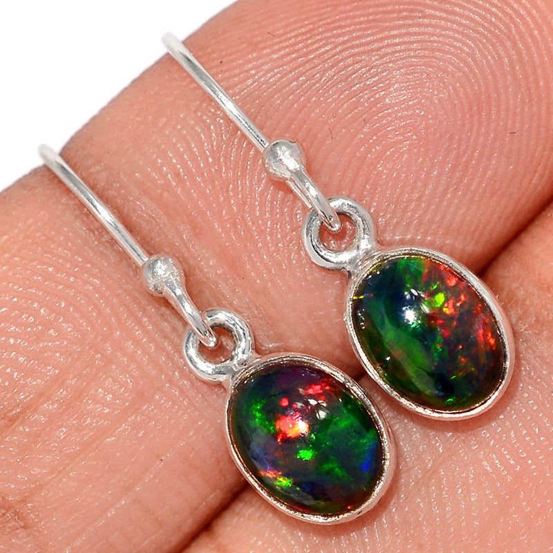 1" Chalama Black Opal Earrings - CBOE129
