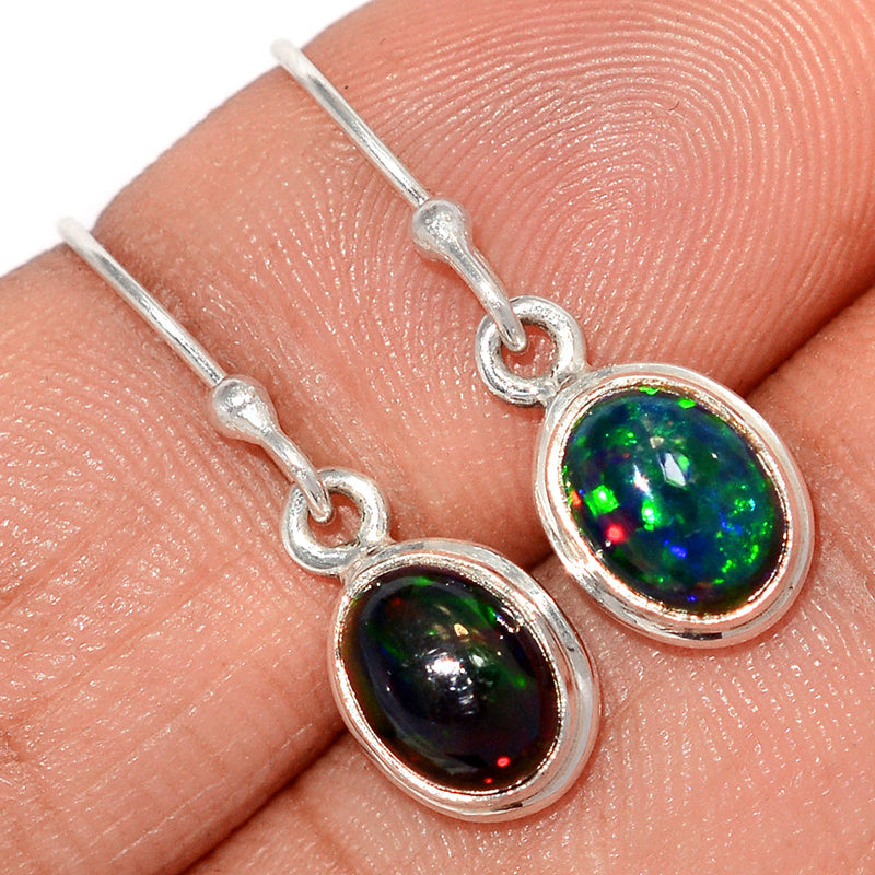 1.1" Chalama Black Opal Earrings - CBOE135