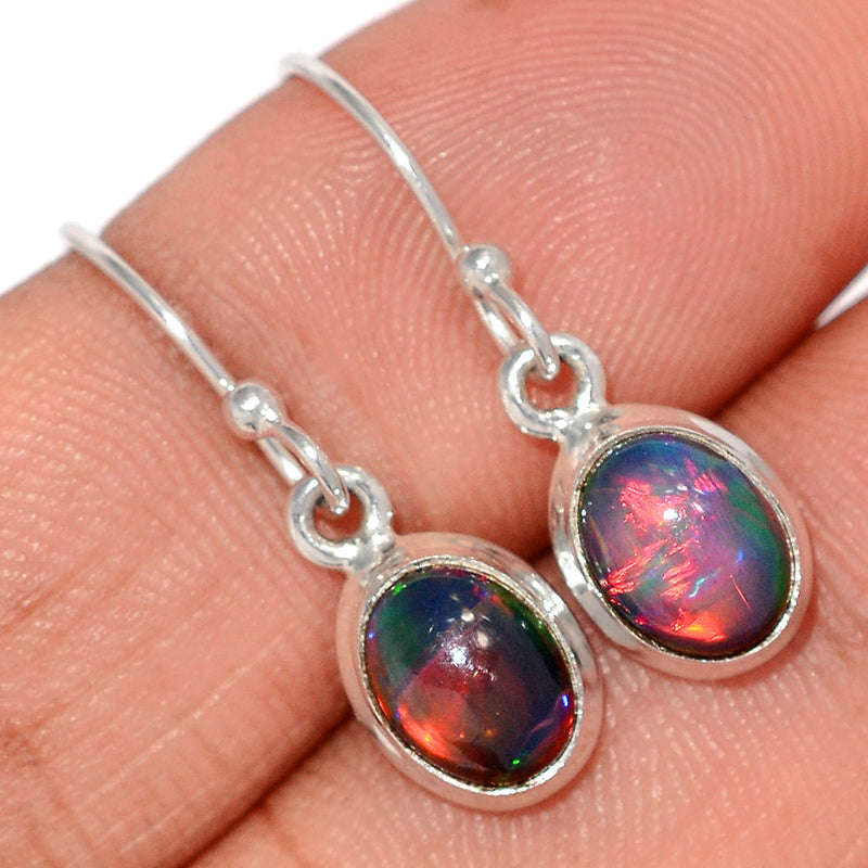 1.1" Chalama Black Opal Earrings - CBOE144