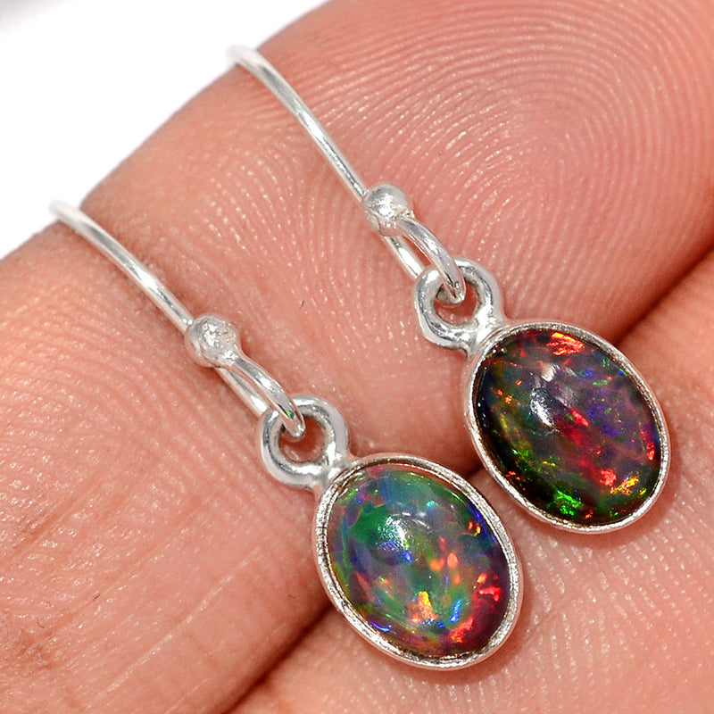 1" Chalama Black Opal Earrings - CBOE155