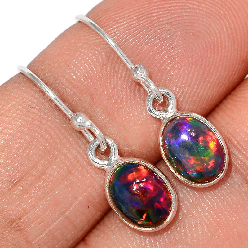 1" Chalama Black Opal Earrings - CBOE166