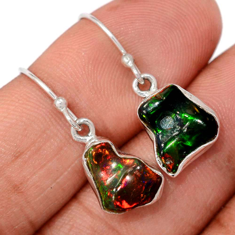 1.2" Chalama Black Opal Rough Earrings - CBRE12
