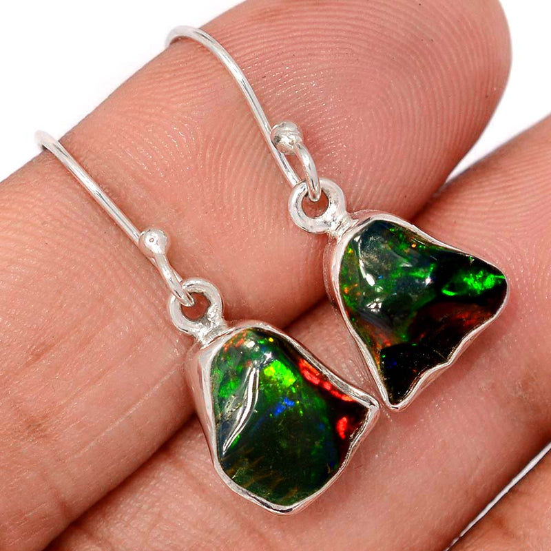 1.1" Chalama Black Opal Rough Earrings - CBRE16