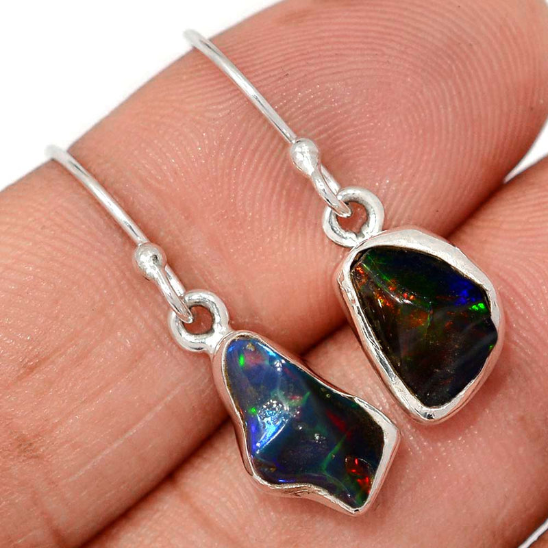1.1" Chalama Black Opal Rough Earrings - CBRE17