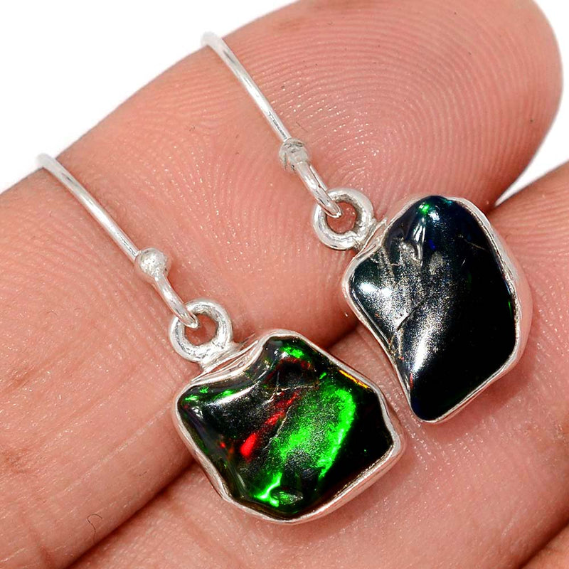 1.1" Chalama Black Opal Rough Earrings - CBRE4