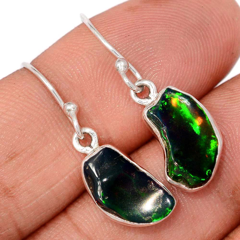 1.2" Chalama Black Opal Rough Earrings - CBRE5