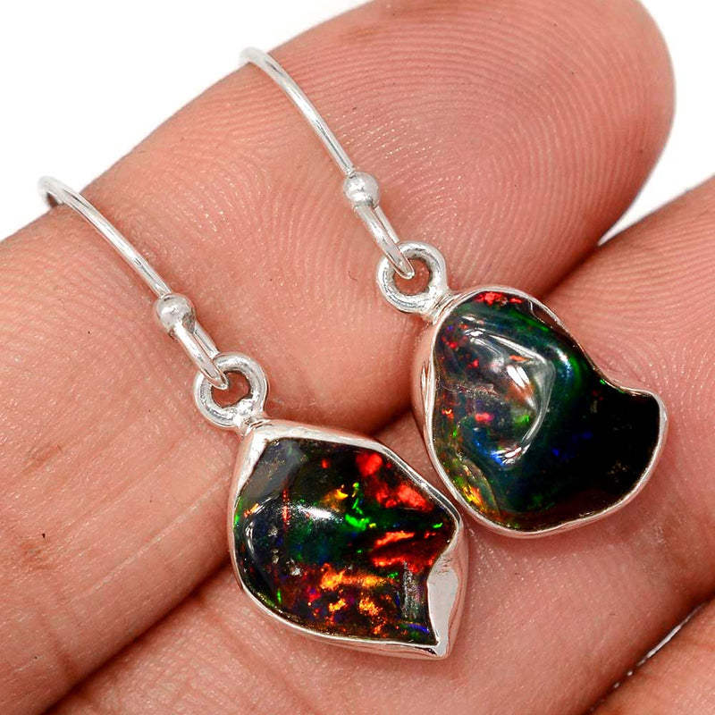 1.2" Chalama Black Opal Rough Earrings - CBRE6