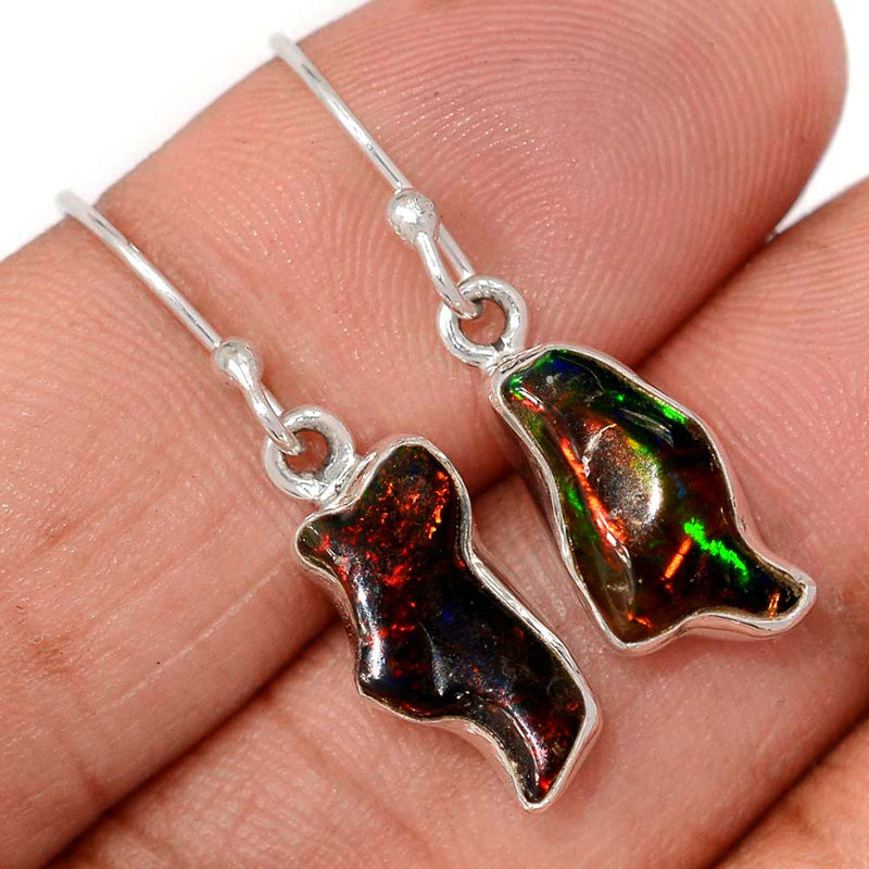 1.2" Chalama Black Opal Rough Earrings - CBRE7