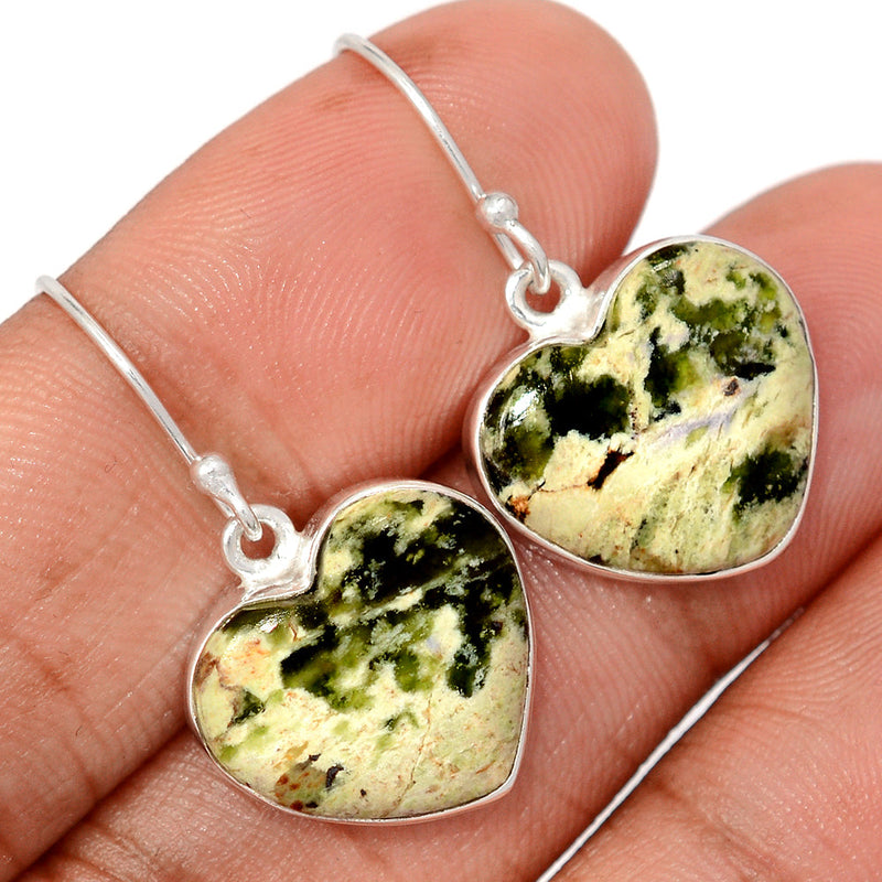 1.3" Heart - Chrome Chalcedony Earrings - CCDE60