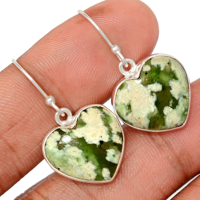 1.3" Heart - Chrome Chalcedony Earrings - CCDE61