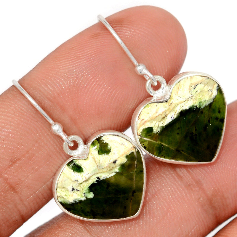 1.3" Heart - Chrome Chalcedony Earrings - CCDE66