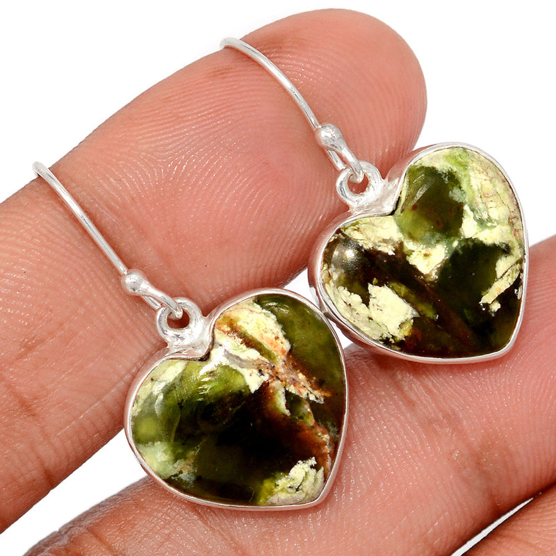 1.3" Heart - Chrome Chalcedony Earrings - CCDE67