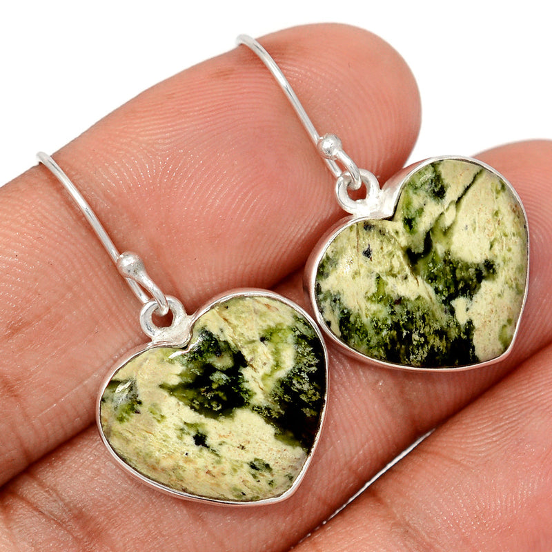 1.3" Heart - Chrome Chalcedony Earrings - CCDE68
