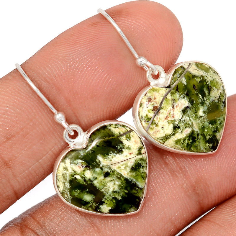 1.3" Heart - Chrome Chalcedony Earrings - CCDE70