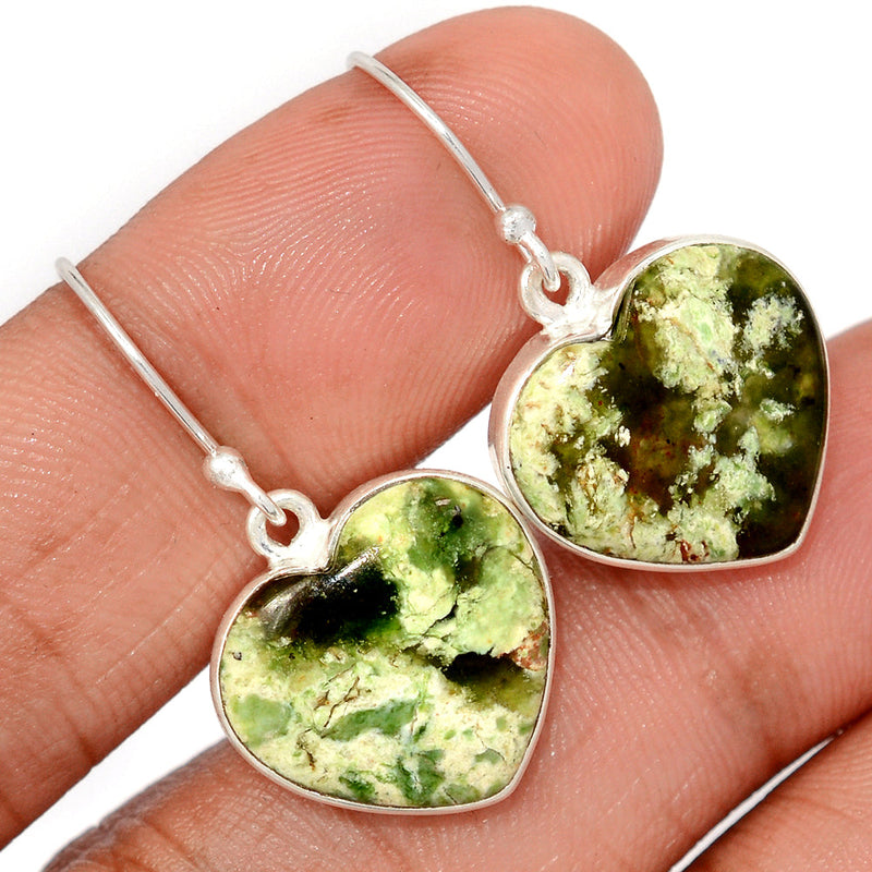 1.3" Heart - Chrome Chalcedony Earrings - CCDE71