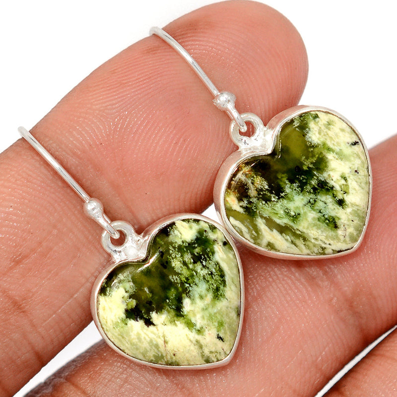 1.3" Heart - Chrome Chalcedony Earrings - CCDE74