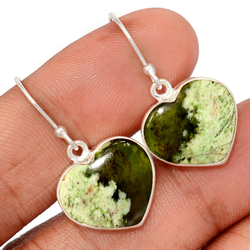 1.3" Heart - Chrome Chalcedony Earrings - CCDE75