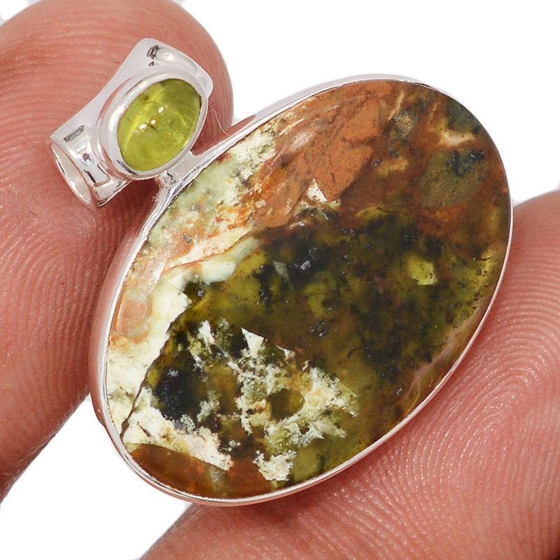 1" Chrome Chalcedony & Peridot Pendants - CCDP287