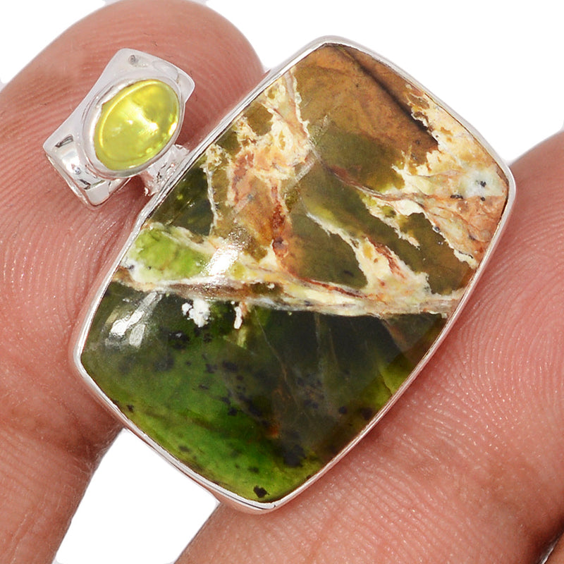 1" Chrome Chalcedony & Peridot Pendants - CCDP289