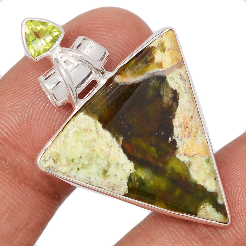 1.6" Chrome Chalcedony & Peridot Pendants - CCDP291