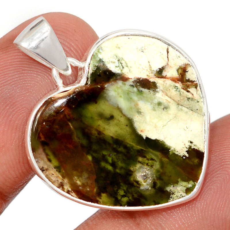1.3" Heart - Chrome Chalcedony Pendants - CCDP293