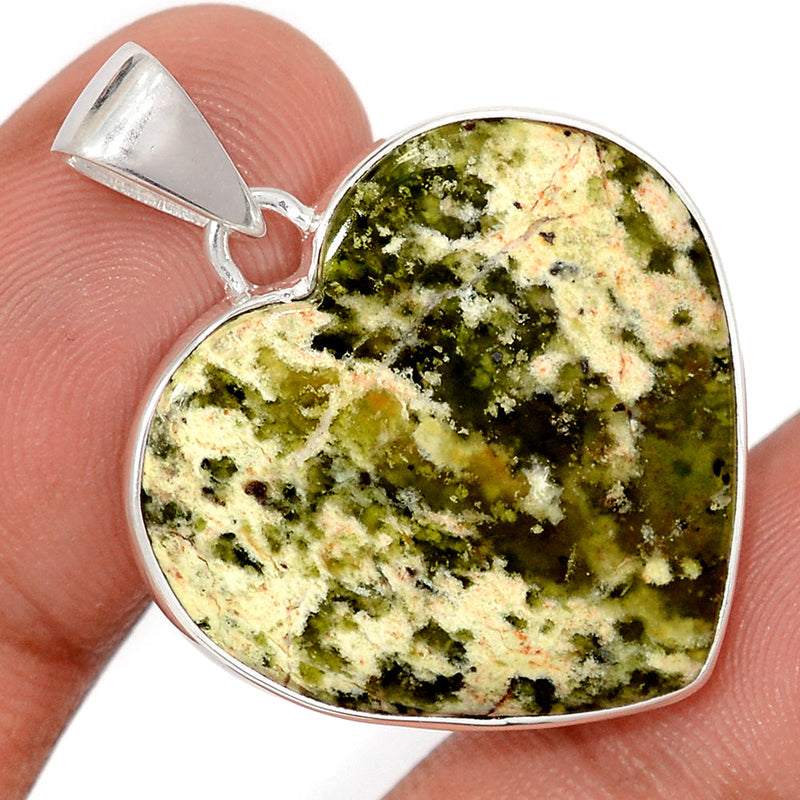 1.3" Heart - Chrome Chalcedony Pendants - CCDP308