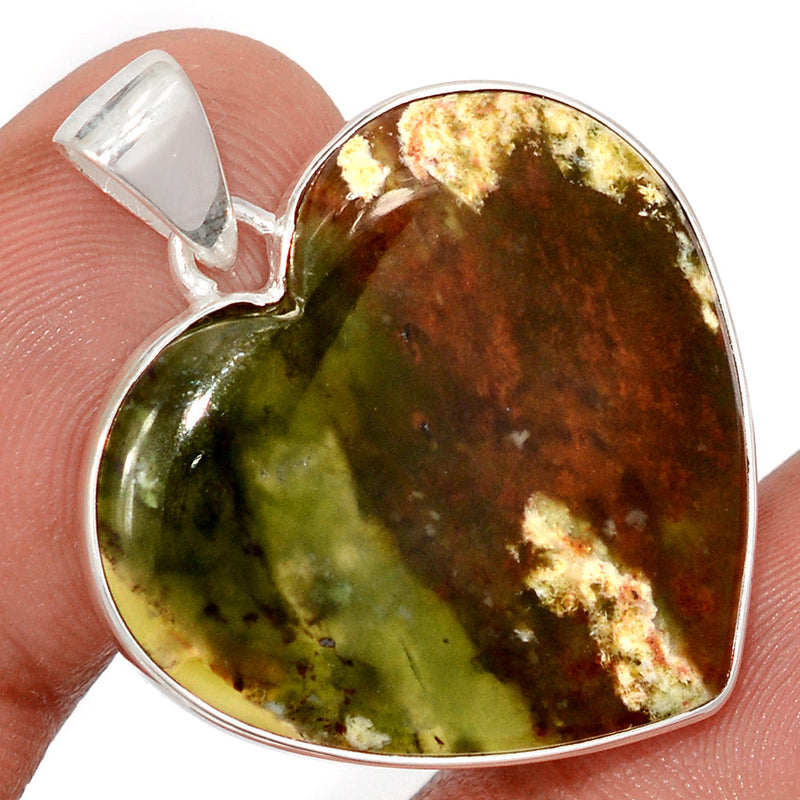 1.3" Heart - Chrome Chalcedony Pendants - CCDP309
