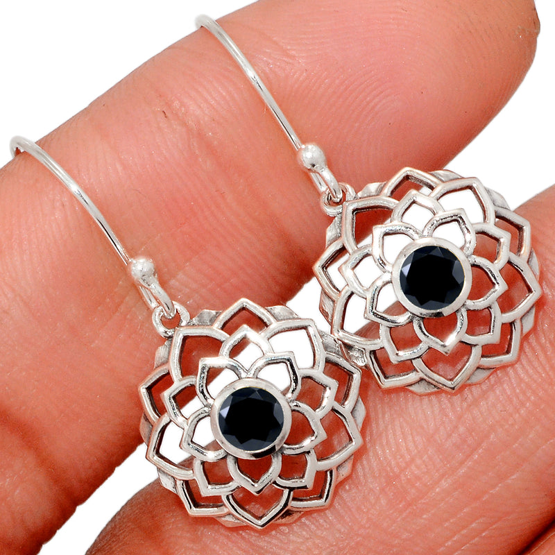 4*4 MM Round - Black Spinel Faceted Earrings - CCE511-BS