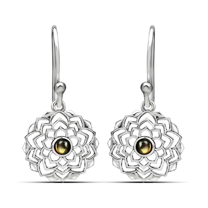 4*4 MM Round - Black Sun Stone Earrings - CCE511-BSS