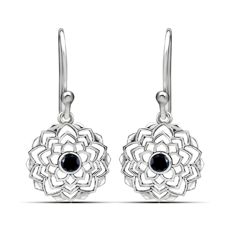 4*4 MM Round - Black Spinel Faceted Earrings - CCE511-BS