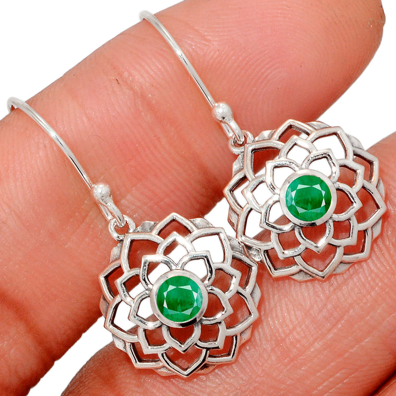 4*4 MM Round - Natural Emerald Earrings - CCE511-E