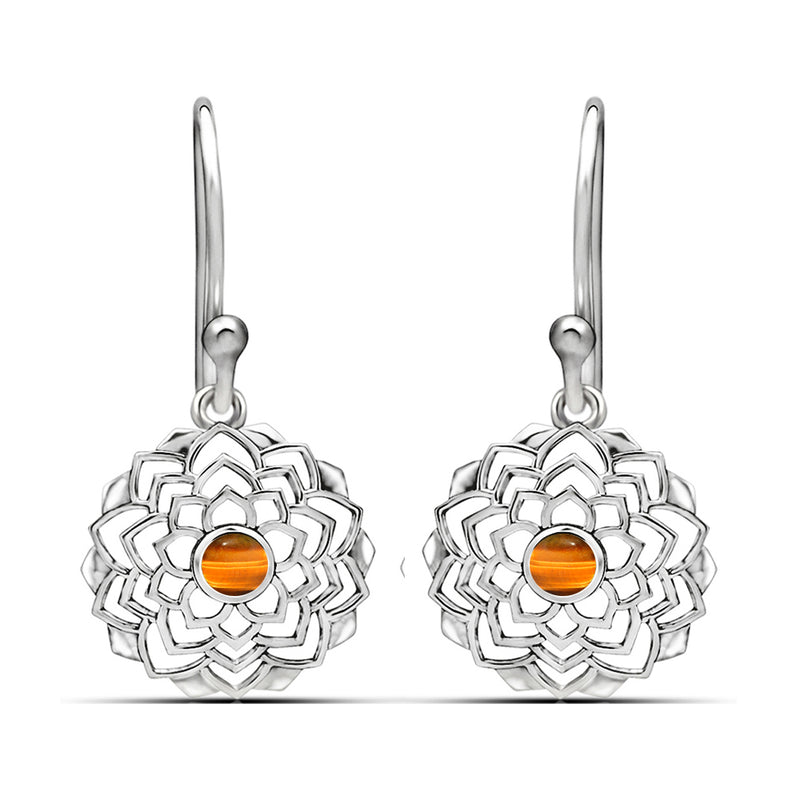 4*4 MM Round - Tiger Eye Earrings - CCE511-TE