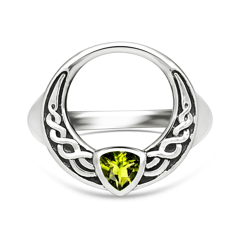 Celtic - Moldavite Faceted Ring - CCR505-MDF Catalogue