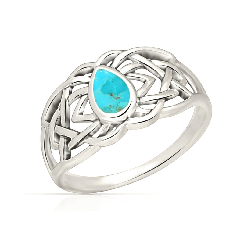 Celtic Design - Blue Mohave Turquoise Ring - CCR508-BMT Catalogue
