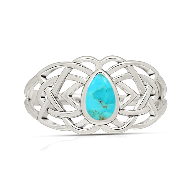 Celtic Design - Blue Mohave Turquoise Ring - CCR508-BMT Catalogue