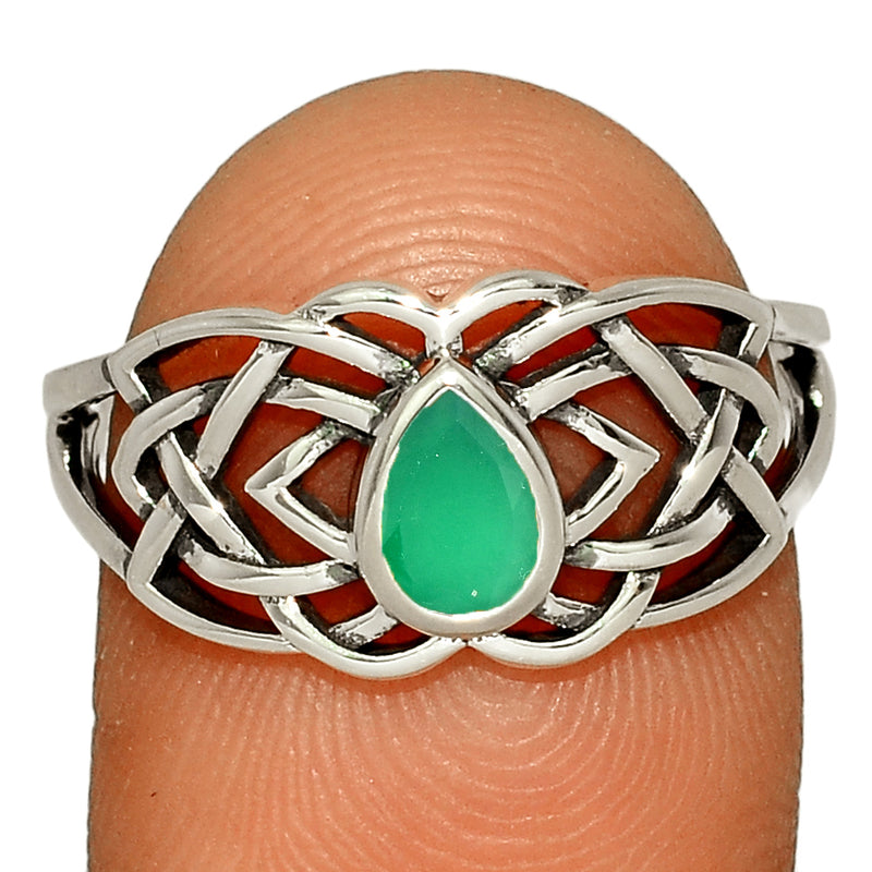 Celtic Design - Green Onyx Faceted Ring - CCR508-GOF Catalogue