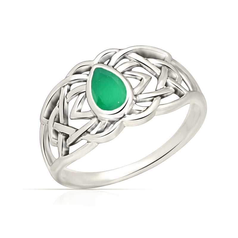 Celtic Design - Green Onyx Faceted Ring - CCR508-GOF Catalogue