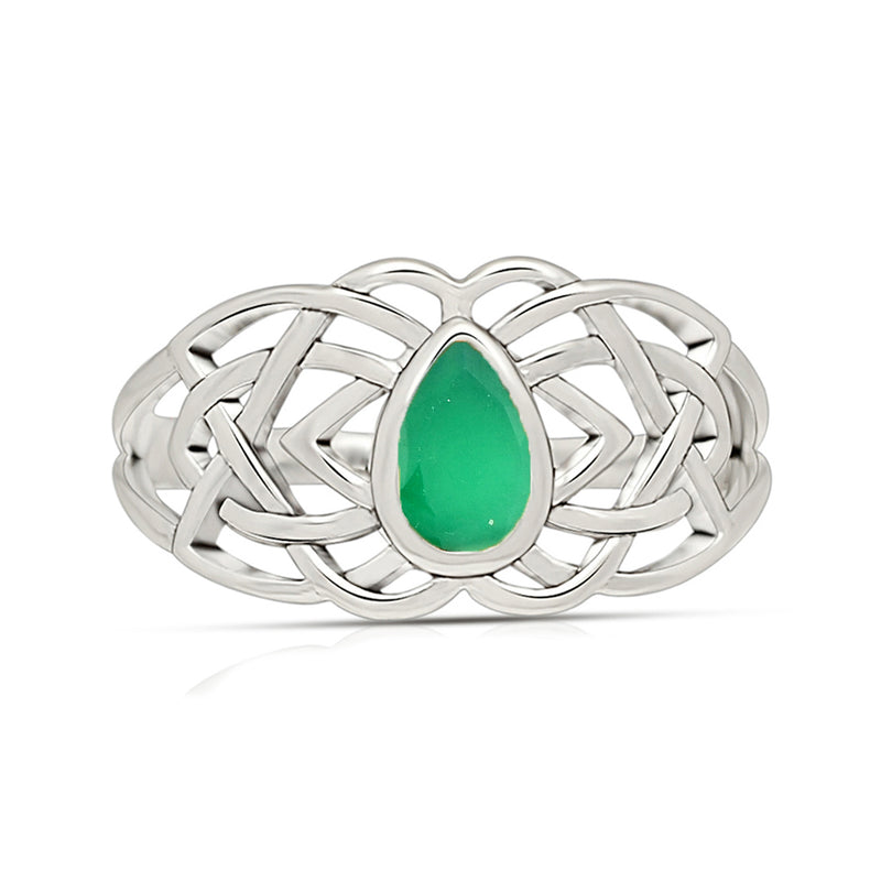 Celtic Design - Green Onyx Faceted Ring - CCR508-GOF Catalogue
