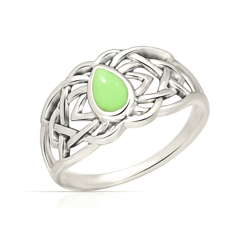 Celtic Design - Lemon Chrysoprase Ring - CCR508-LC Catalogue