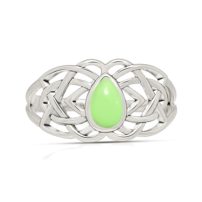 Celtic Design - Lemon Chrysoprase Ring - CCR508-LC Catalogue